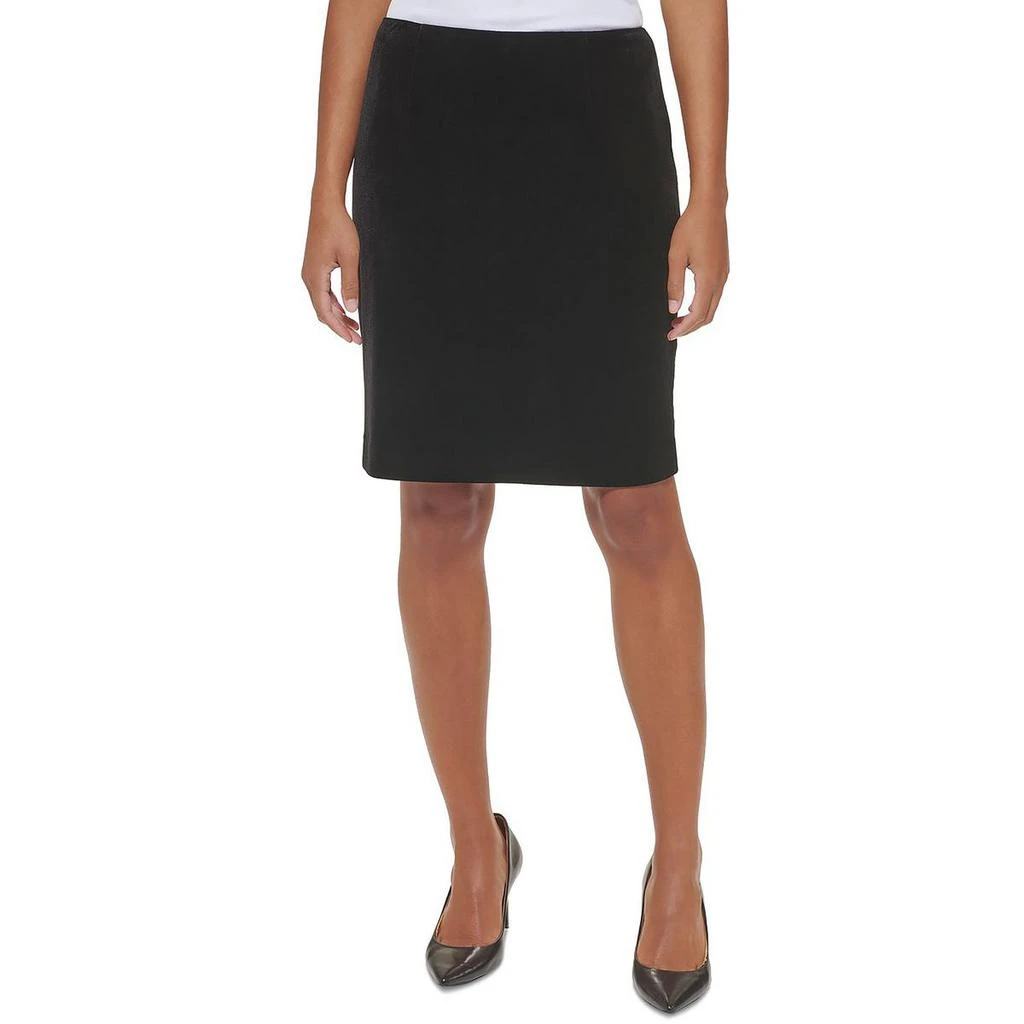 商品Calvin Klein|Calvin Klein Womens Petites Velvet Above Knee Pencil Skirt,价格¥47,第1张图片