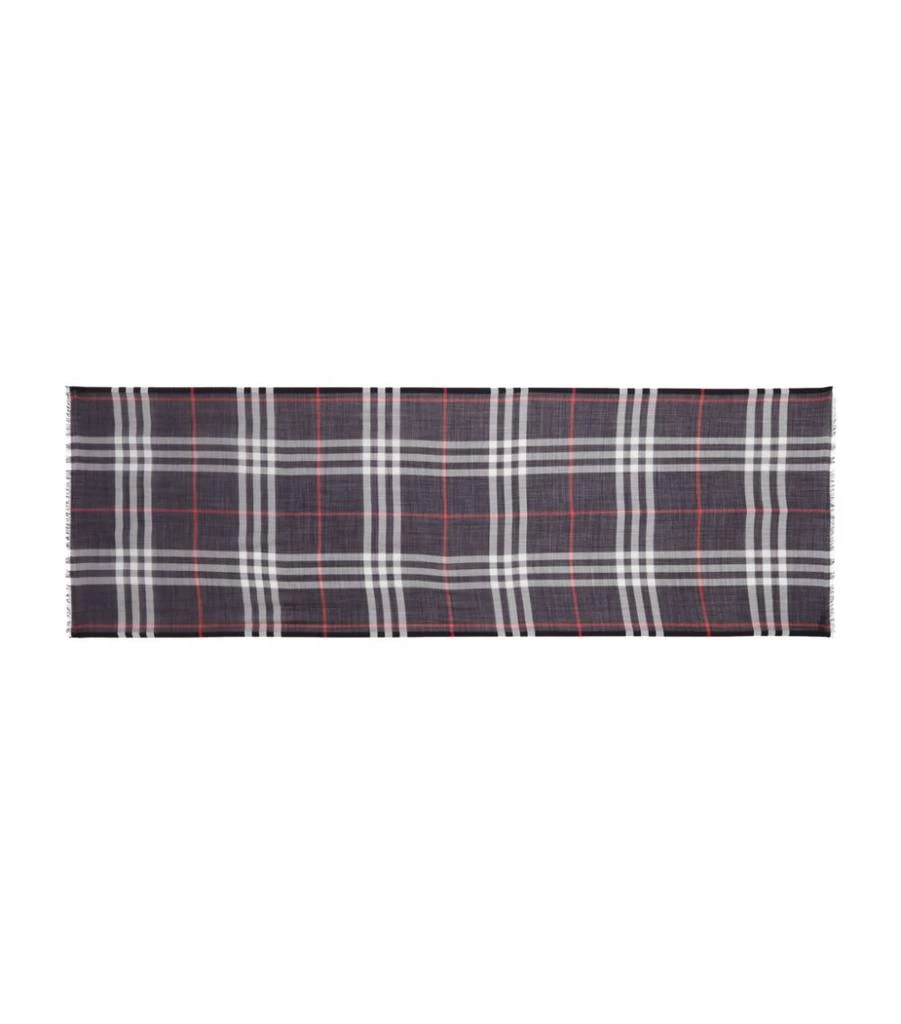 商品Burberry|Lightweight Check Wool-Silk Scarf,价格¥3463,第2张图片详细描述