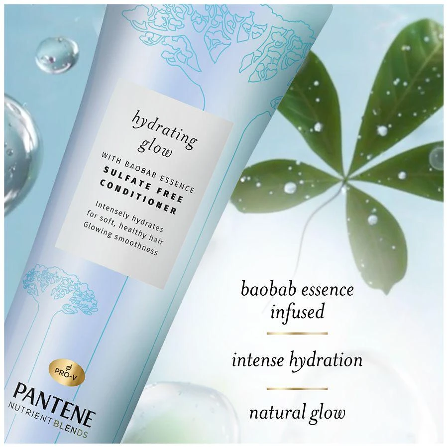 商品Pantene Nutrient Blends|Hydrating Glow Baobab + Hyaluronic Sulfate Free Conditioner Fresh,价格¥75,第5张图片详细描述