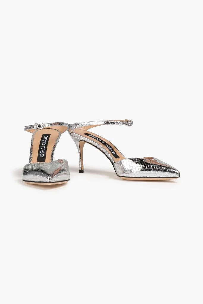 商品Sergio Rossi|Metallic snake-effect leather mules,价格¥2695,第2张图片详细描述