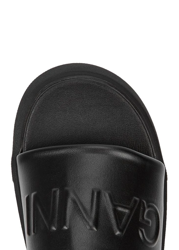 商品Ganni|Black logo vegan leather sliders,价格¥1868,第4张图片详细描述