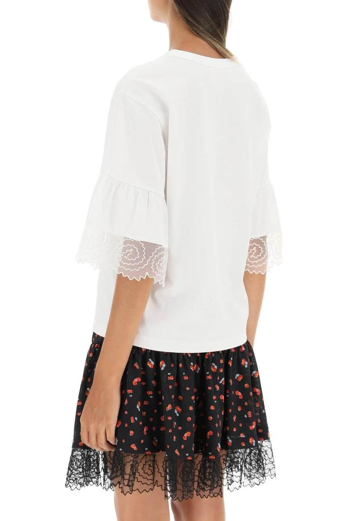 商品See by Chloé|T-SHIRT WITH LACE SLEEVES,价格¥422,第4张图片详细描述