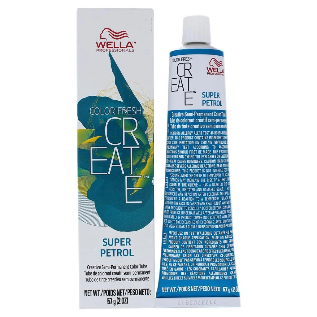 商品Wella|I0086879 Color Fresh Create Semi-Permanent Hair Color for Women - Super Petrol - 2 oz,价格¥159,第1张图片