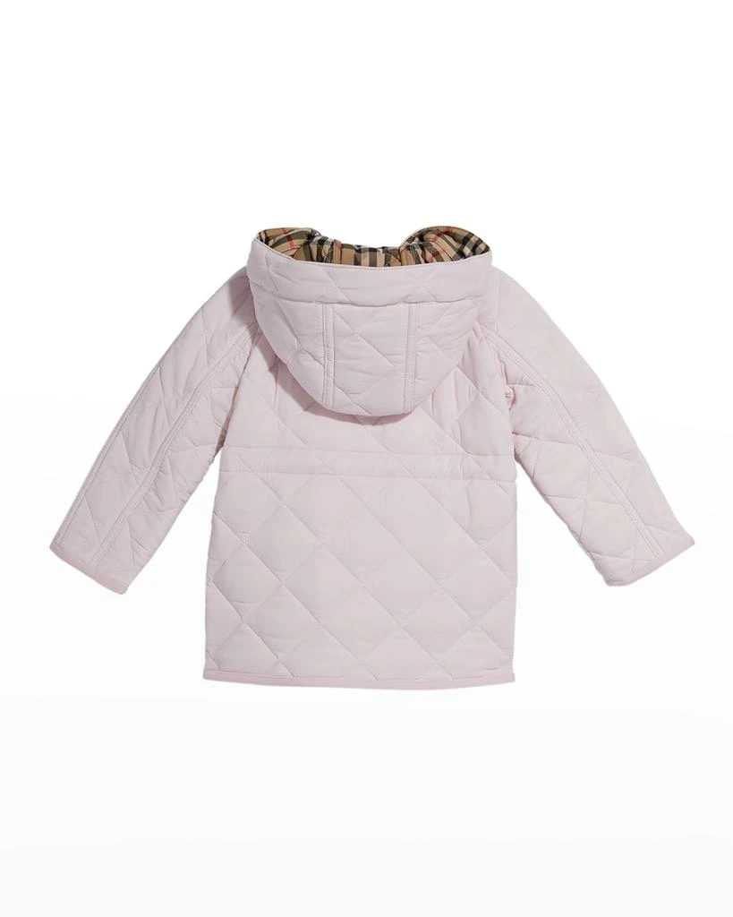 商品Burberry|Girl's Reilly Hooded Quilted Coat, Size 6M-2,价格�¥4654,第2张图片详细描述