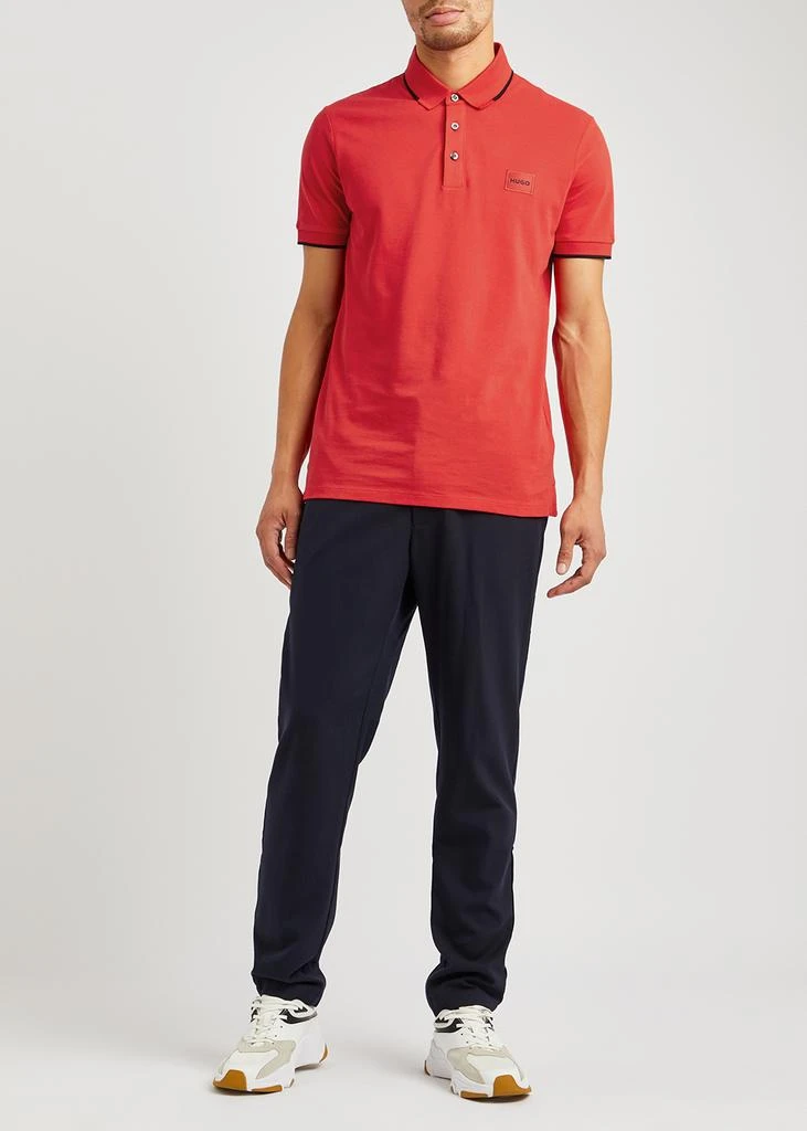 商品Hugo Boss|Red logo piqué cotton polo shirt,价格¥454,第4张图片详细描述