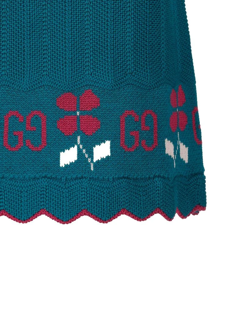 商品Gucci|Gucci Kids GG Floral Intarsia-Knit Skirt,价格¥1550,第3张图片详细描述