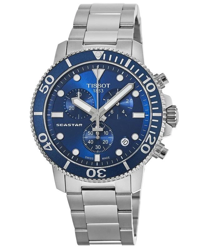 商品Tissot|Tissot Seastar 1000 Chronograph Blue Dial Steel Men's Watch T120.417.11.041.00,价格¥3553,第1张图片