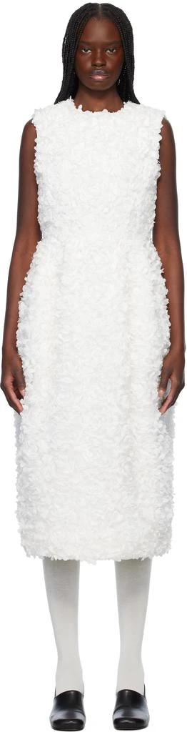 商品Comme des Garcons|White Tulle Flower Tape Embroidery Midi Dress,价格¥5978,第1张图片