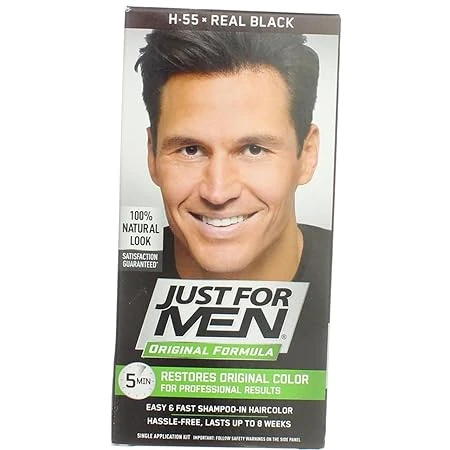 JUST FOR MEN Hair Color H-55 Real Black 1 Each-黑色（Z19L086） 商品