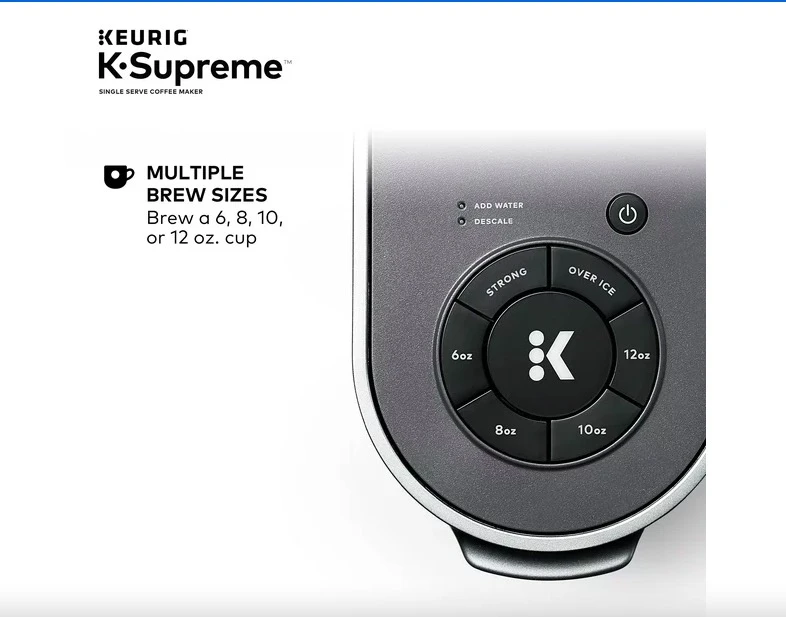 Keurig® K-Supreme Single Serve K-Cup Pod Coffee Maker, MultiStream Technology, Grey 商品