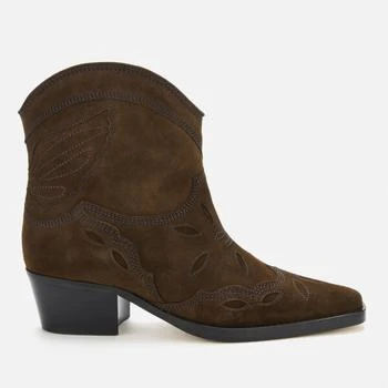 商品[国内直发] Ganni|（仅售单只脚-左脚）Ganni Women's Low Texas Western Style Boots - Mole ,价格¥87,第1张图片