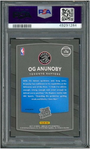 OG Anunoby 2017 Panini Donruss Optic 蓝色 Velocity 新秀卡 #178 PSA 10 商品