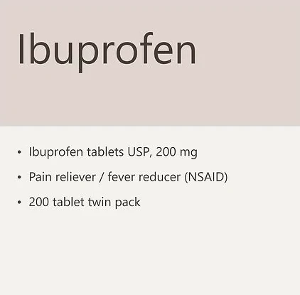 (EXP 06/2025)Ibuprofen 200 mg Tablets  布洛芬非处方疼痛和发热缓解药物 商品