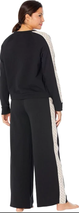 DKNY Long Sleeve Top and Sleep Pants PJ Set Black 商品