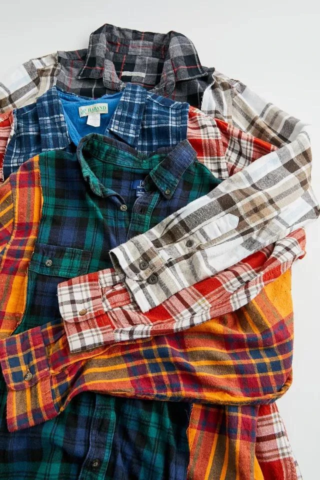 Urban Renewal Recycled Middle Splice Flannel Shirt(实际配色参照实拍图） 商品