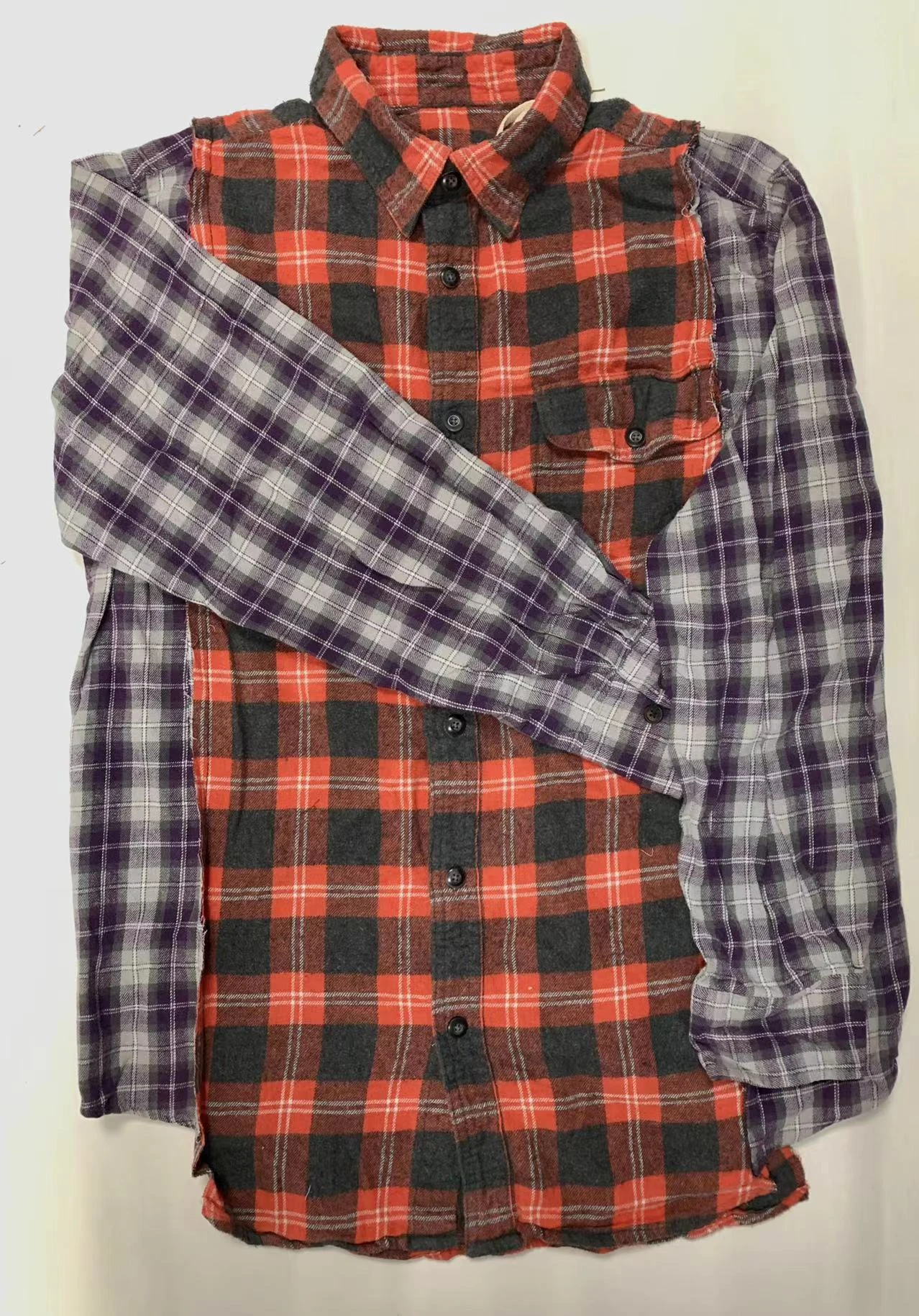 Urban Renewal Recycled Middle Splice Flannel Shirt(实际配色参照实拍图） 商品