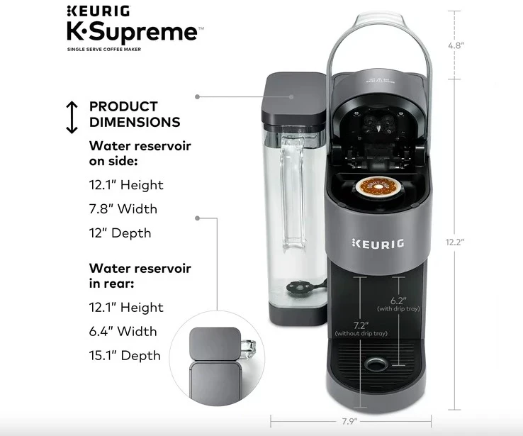 Keurig® K-Supreme Single Serve K-Cup Pod Coffee Maker, MultiStream Technology, Grey 商品