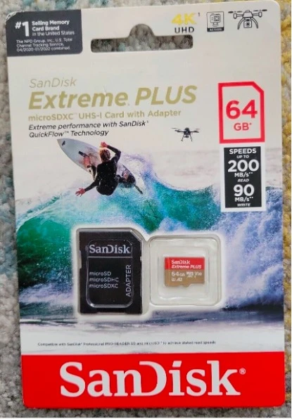 商品BEYOND|闪迪 Extreme PLUS 64GB microSDXC UHS-I 存储卡和适配器,价格¥85,第1张图片