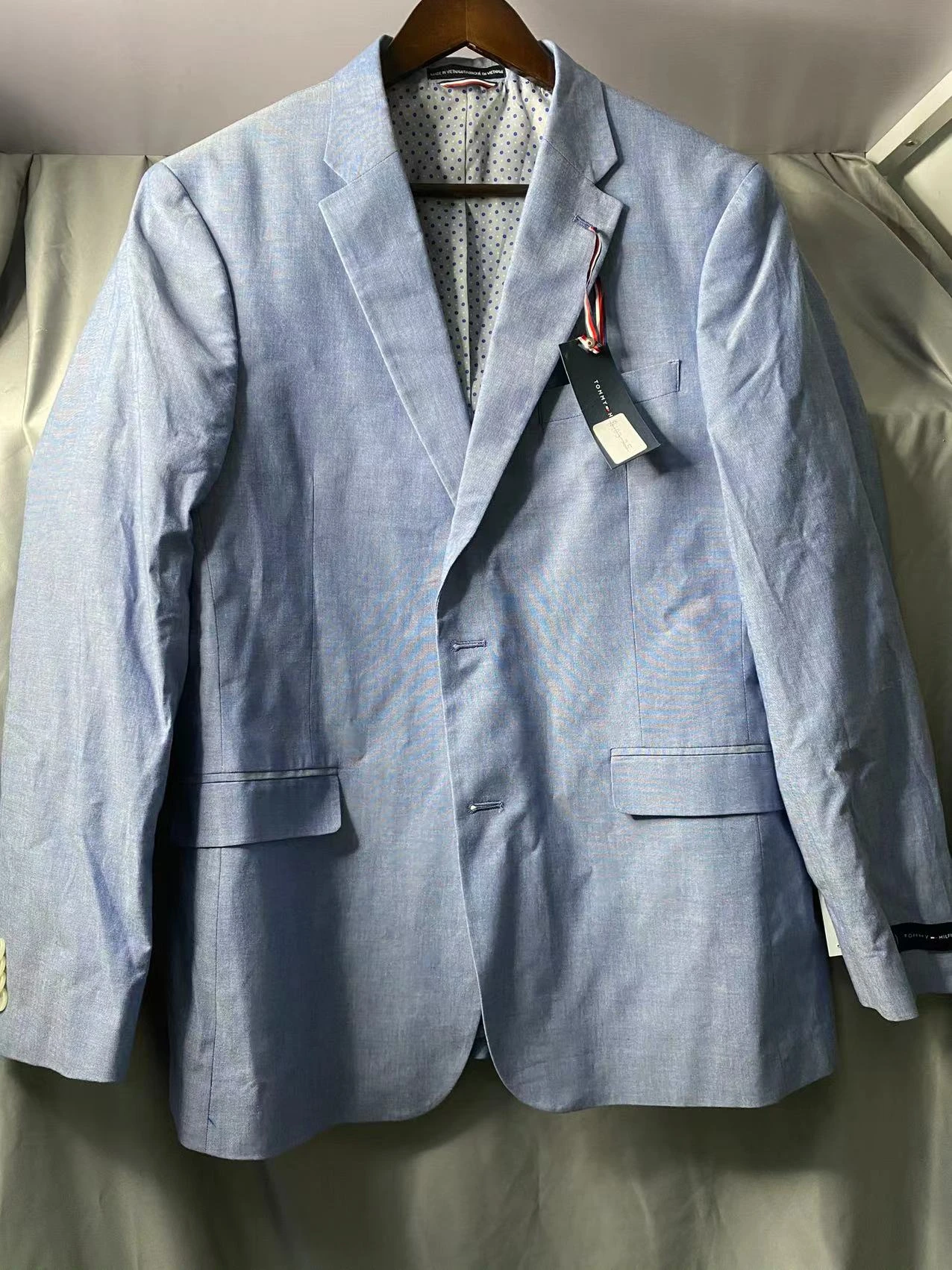 商品[国内直发] Tommy Hilfiger|Men's Blue Solid Modern-Western-style clothes,价格¥324,第1张图片