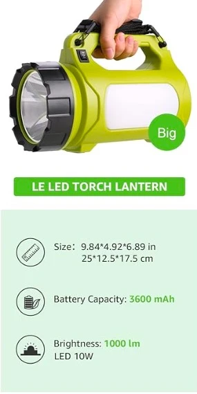 LE Rechargeable LED Camping Lantern, 1000LM, 5 Light Modes, Power Bank, IPX4 Waterproof, Lantern Flashlight for Hurricane Emergency, Hiking, Home and More, USB Cable Included 商品