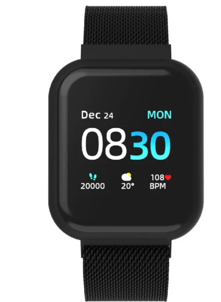 Air 3 Touchscreen Smartwatch Fitness Tracker for Men and Women: Black Case and Black Mesh Strap (44 Millimeter) 商品