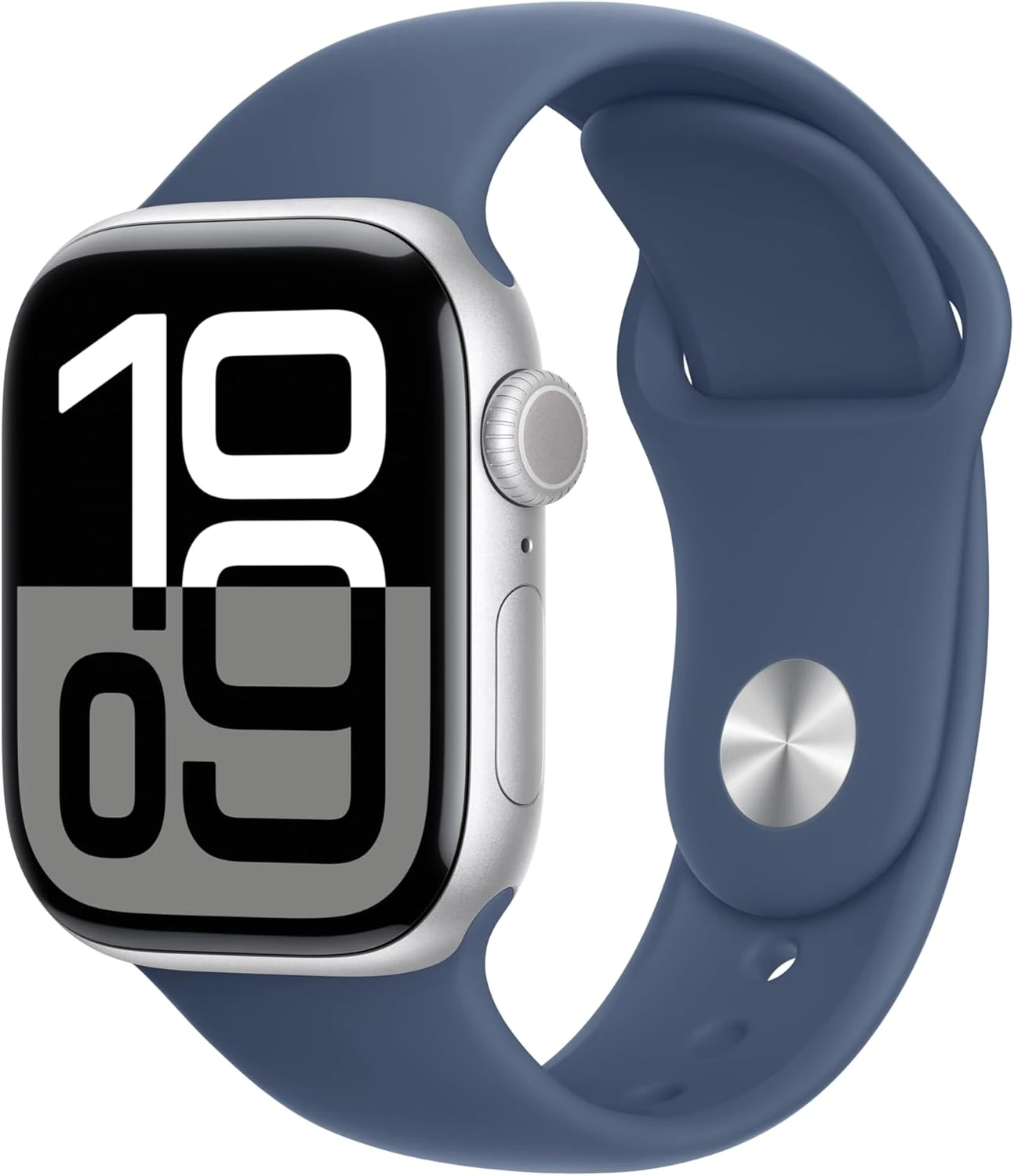 商品Apple|Apple Watch Series 10 [GPS + Cellular 42mm case] Smartwatch with Silver Aluminium Case with Denim Sport Band - S/M. Fitness Tracker, ECG App, Always-On Retina Display, Water Resistant,价格¥2360,第1张图片