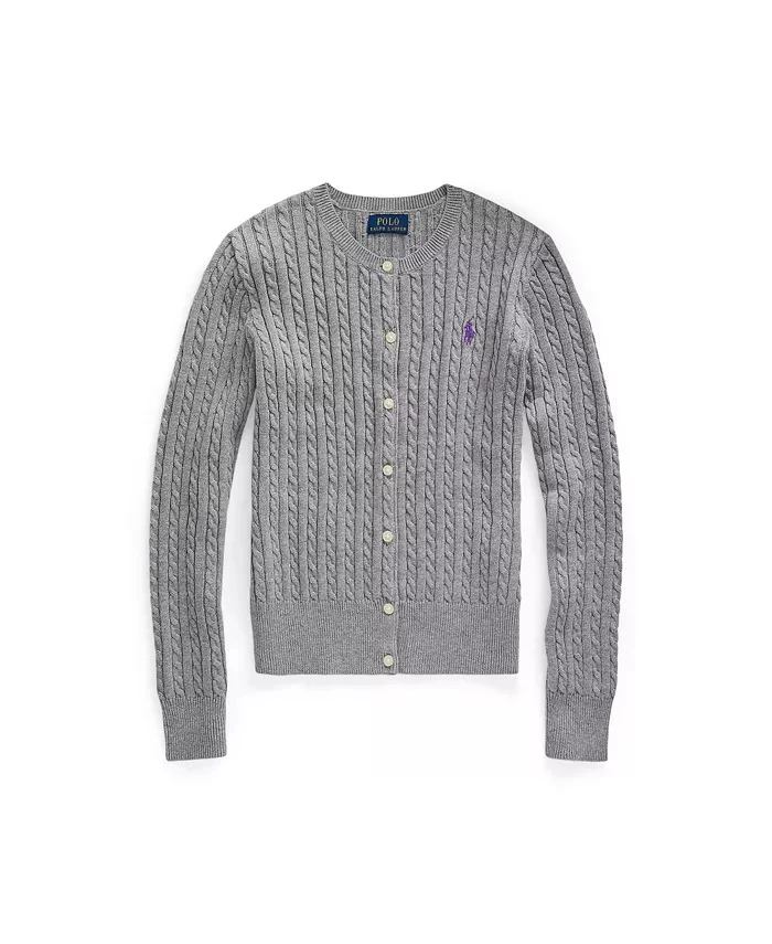 商品Ralph Lauren|Big Girls Mini-Cable Cotton Cardigan,价格¥322,第1张图片