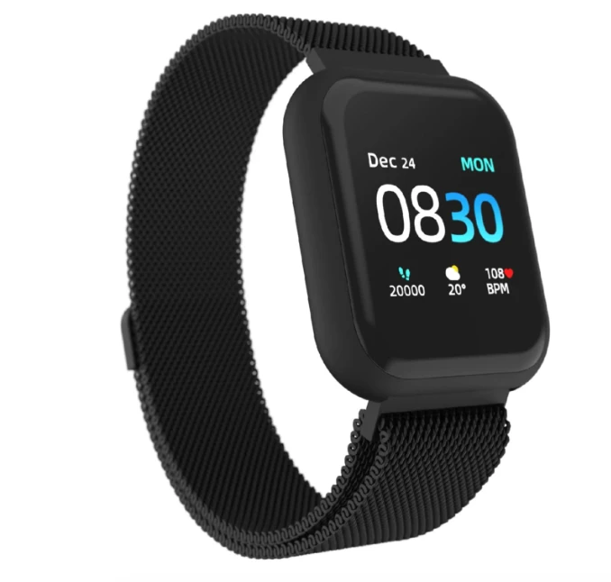 Air 3 Touchscreen Smartwatch Fitness Tracker for Men and Women: Black Case and Black Mesh Strap (44 Millimeter) 商品