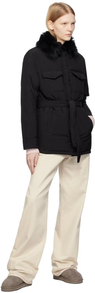 商品Yves Salomon|SSENSE Exclusive Black Down Jacket,价格¥1582,第4张图片详细描述