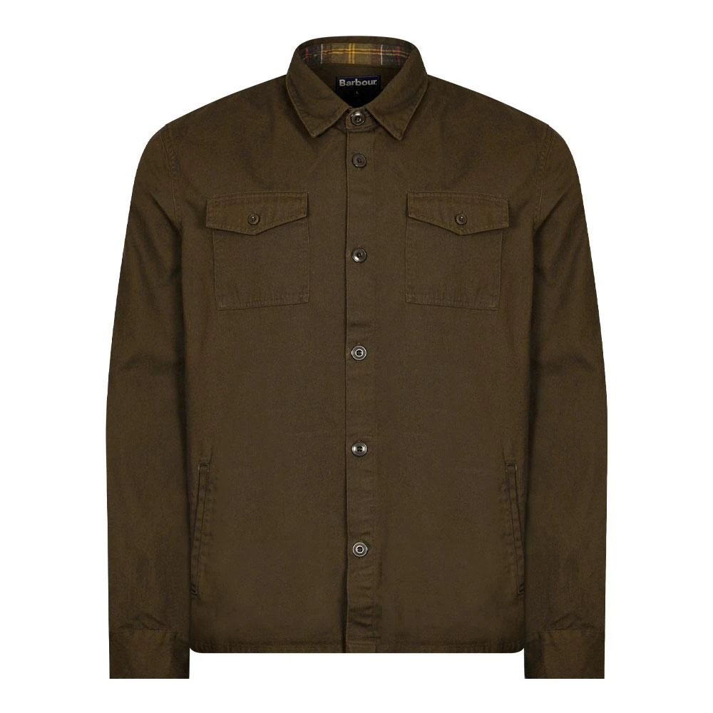 商品Barbour|Barbour Ess Twill Overshirt - Green,价格¥425,第1张图片