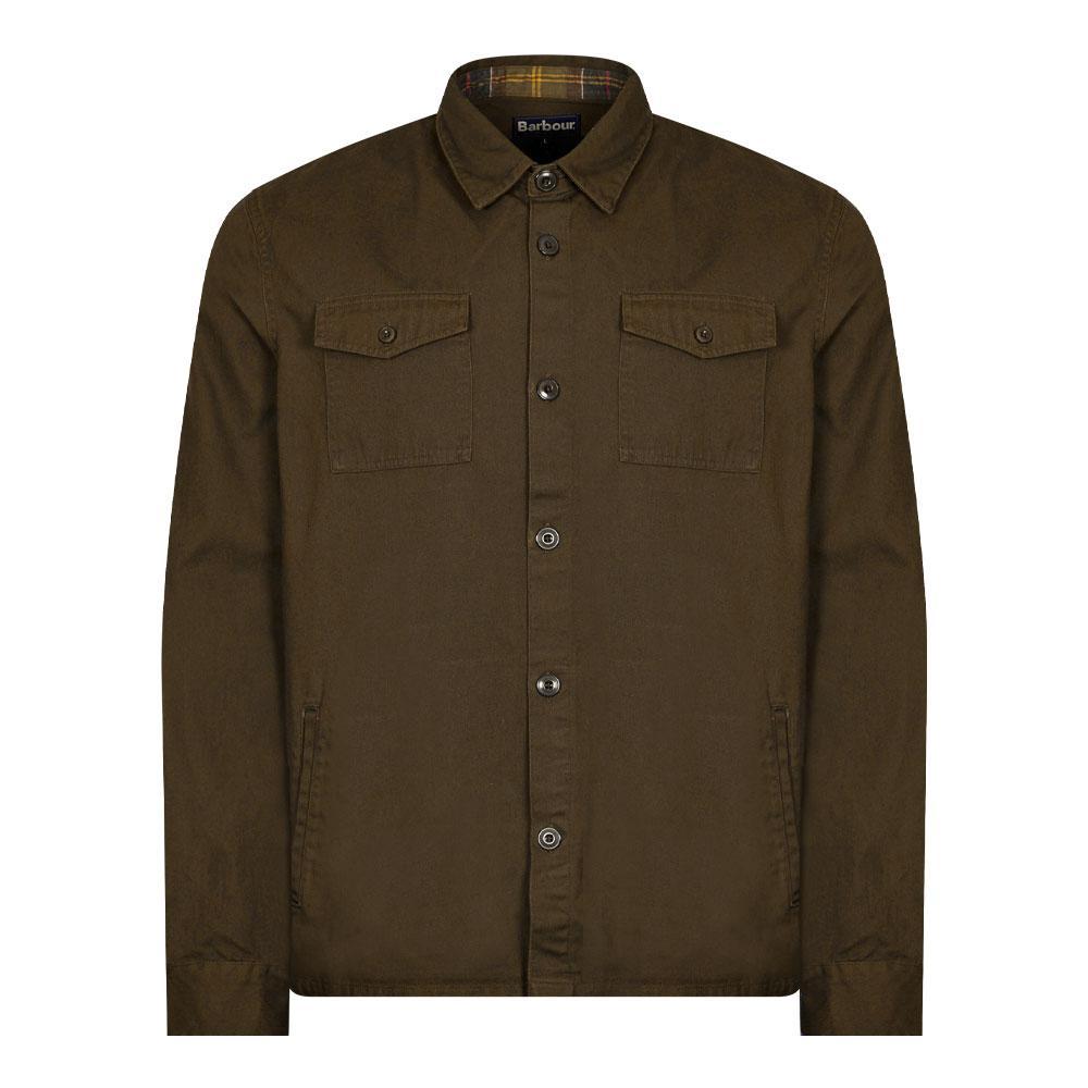 商品Barbour|Barbour Ess Twill Overshirt - Green,价格¥513,第1张图片