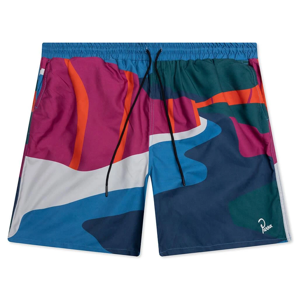 商品By Parra|The Festival Fence Swim Shorts - Blue,价格¥755,第1张图片