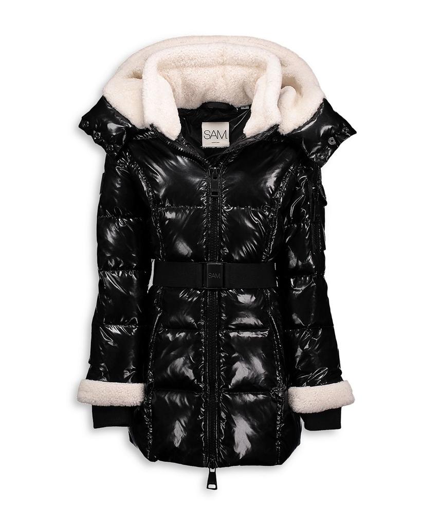 Girls' Soho Faux Shearling Belted Puffer Jacket - Big Kid商品第1张图片规格展示