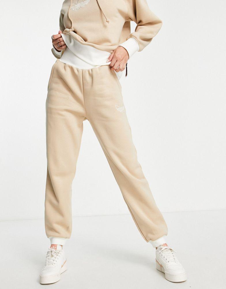 商品Adidas|adidas Originals Mountain Explorer contrast cuffed joggers in beige,价格¥534,第6张图片详细描述