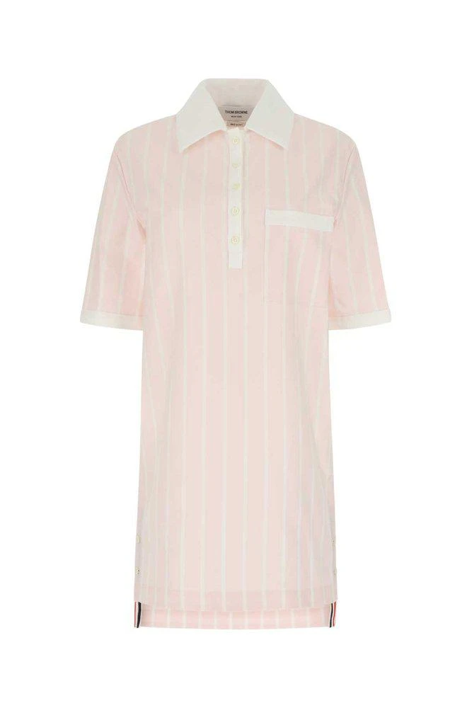 商品Thom Browne|Thom Browne RWB Stripe High-Low Hem Shirt Dress,价格¥4253,第1张图片