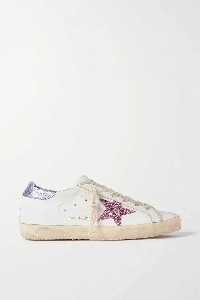 商品Golden Goose|Superstar 亮片金葱仿旧仿蛇纹边饰皮革运动鞋  - IT35,价格¥5349,第1张图片