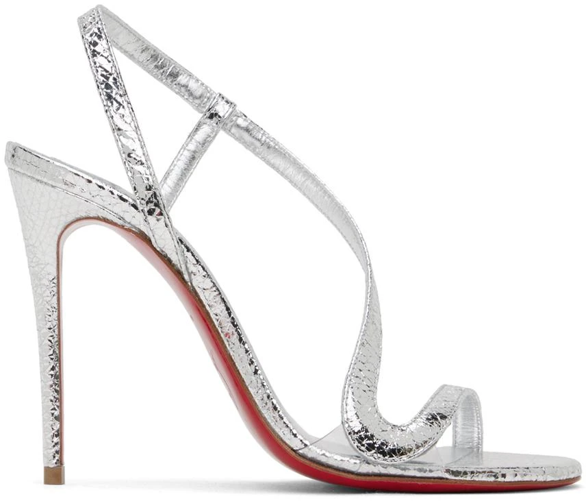 商品Christian Louboutin|Silver Rosalie Heeled Sandals,价格¥7049,第1张图片