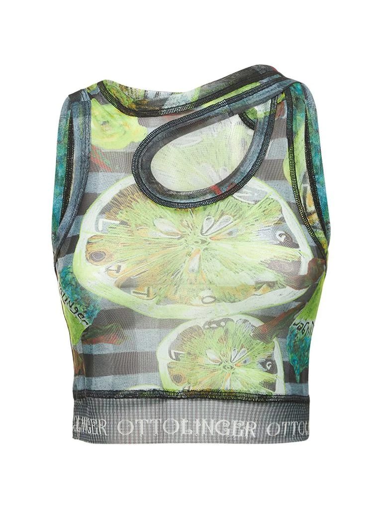 商品OTTOLINGER|Lime Printed Sheer Stretch Mesh Bra Top,价格¥583,第1张图片