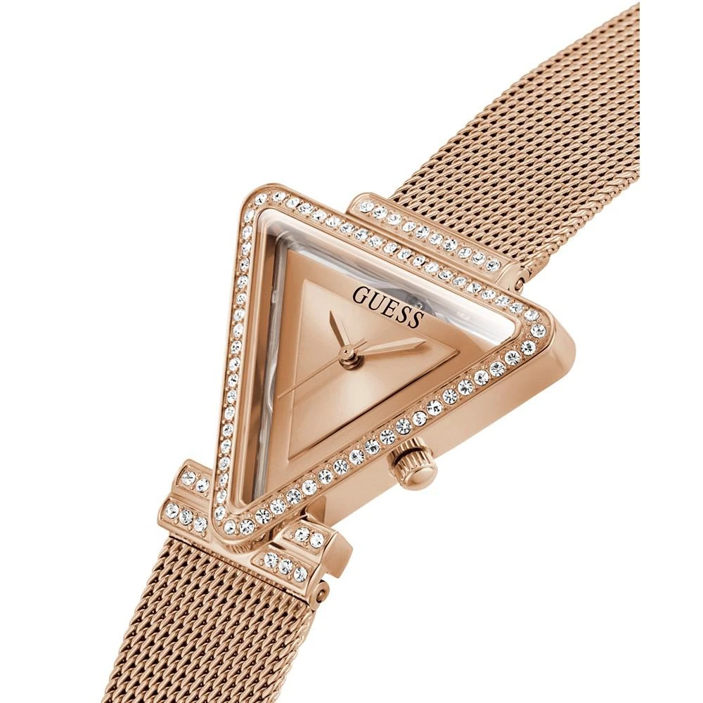商品GUESS|Women's Rose Gold-Tone Glitz Stainless Steel, Mesh Bracelet Watch, 34mm,价格¥1127,第4张图片详细描述