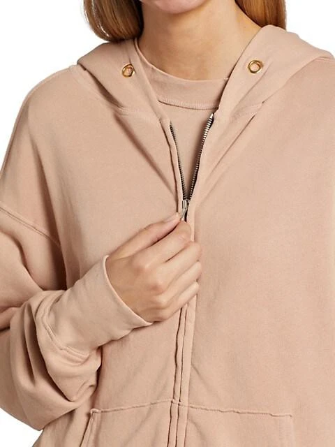 Zip-Up Cropped Terry Cotton Hoodie 商品