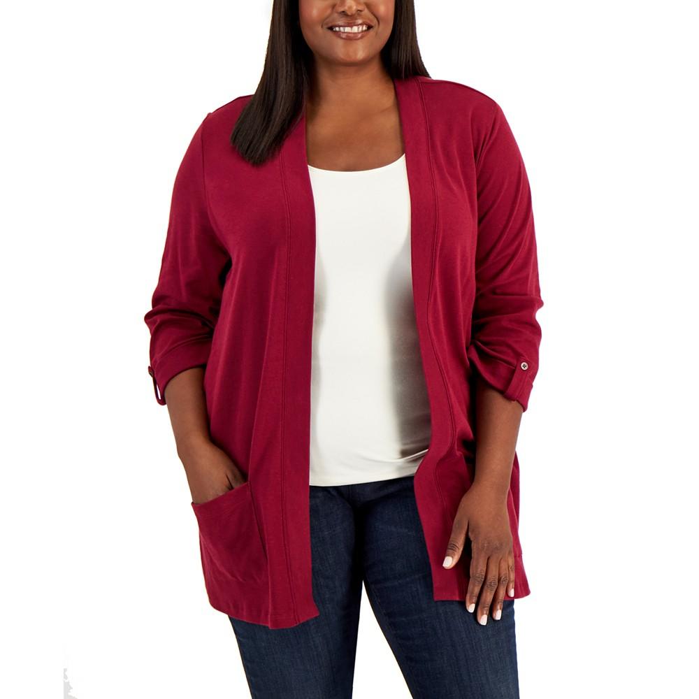 Plus Size Cotton Cozy Cardigan, Created for Macy's商品第1张图片规格展示