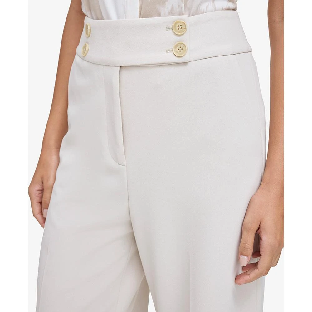 商品Calvin Klein|Women's Buttoned High Rise Wide-Leg Pants,价格¥147,第3张图片详细描述