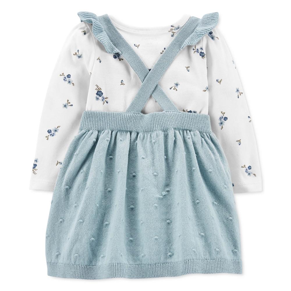 Baby Girls 2-Pc. Floral-Print Long-Sleeve T-Shirt & Skirtall Set商品第2张图片规格展示