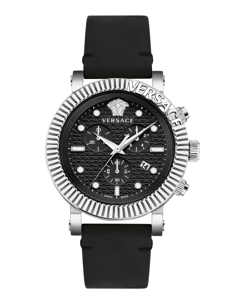 商品Versace|V-Chrono Classic Leather Watch,价格¥3744,第1张图片