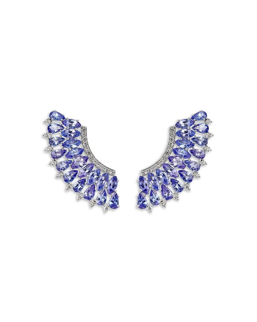 商品HUEB|18K White Gold Mirage Tanzanite & Diamond Statement Earrings,价格¥47090,第1张图片详细描述