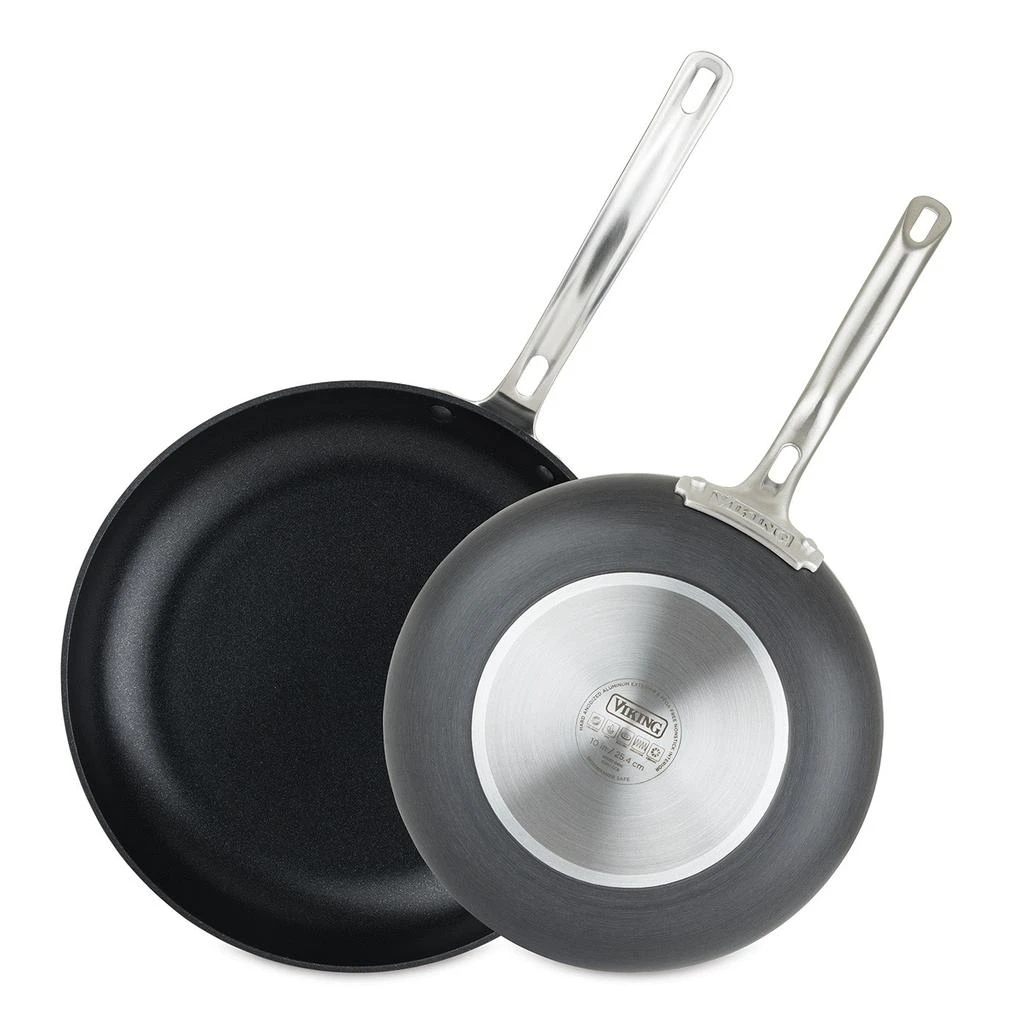 商品Viking|Viking Hard Anodized Nonstick 2 Piece Fry Pan Set, 10-Inch & 12-Inch, Black,价格¥1206,第1张图片