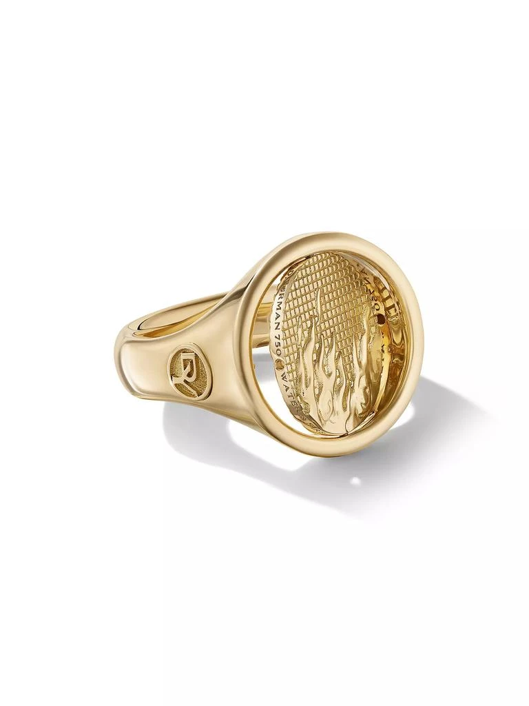 商品David Yurman|Water and Fire Duality Signet Ring in 18K Yellow Gold, 20MM,价格¥56191,第4张图片详细描述