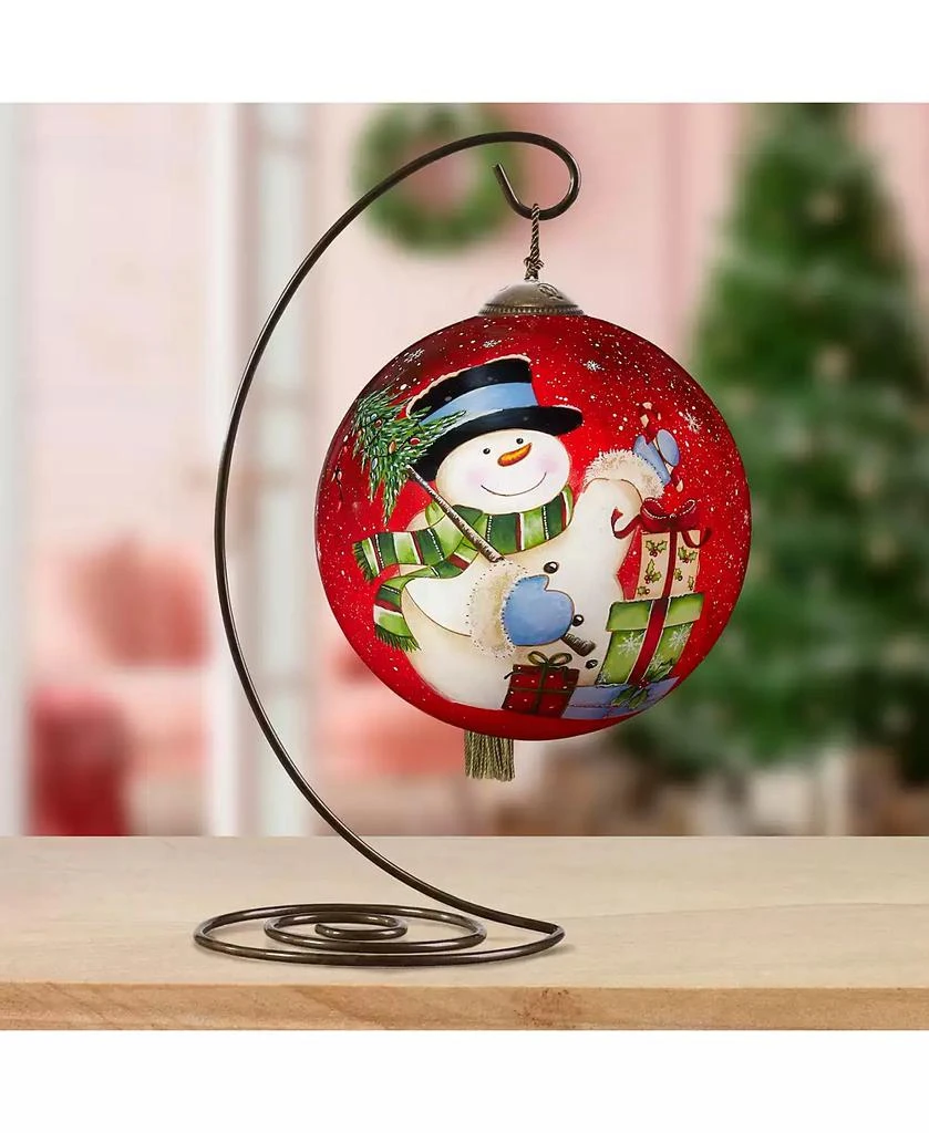 Ne'Qwa Art 7221113 Snowman Celebration Hand-Painted Blown Glass Ornament 商品