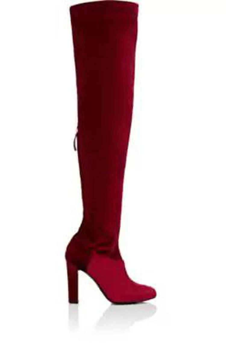 商品Alberta Ferretti|Velvet Over-The-Knee Boots,价格¥3938,第1张图片