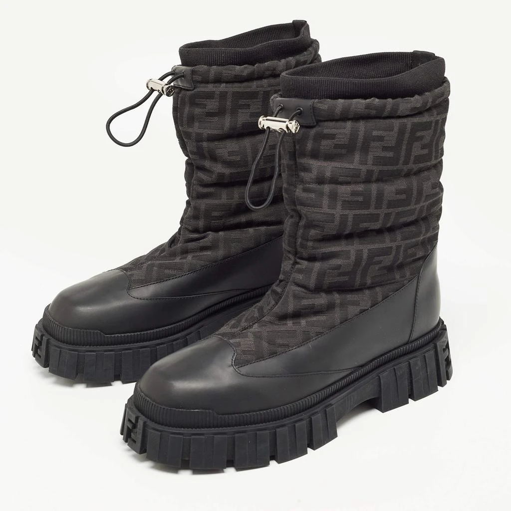 商品Fendi|Fendi Black Fabric and Leather Snow Boots Size 42,价格¥4267,第2张图片详细描述